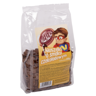 MLEKERS CHOCOLATE FLAVORED SHELL SHAPED CEREALS 250G